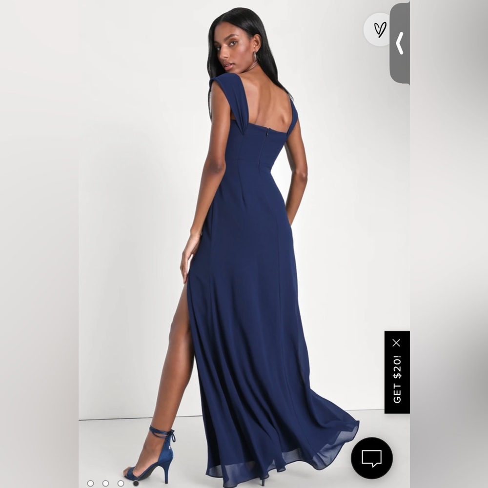 NWT Lulus navy blue sweetheart neckline dress xs